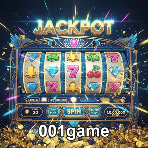 Imagem de uma máquina de caça-níqueis do 001game, destaque para slots, no site 001game, diversão garantida.